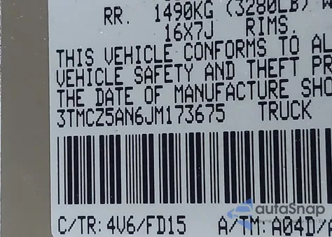 2018 Toyota Tacoma Trd Off Road z USA, uszkodzony, nr VIN 3TMCZ5AN6JM173675